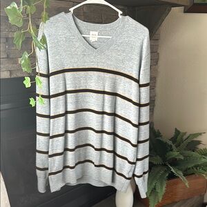 Striped Gray and Black Men's Sweater